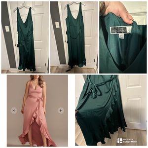 NWOT size 24 Davids Bridal emerald green bridesmaid dress.